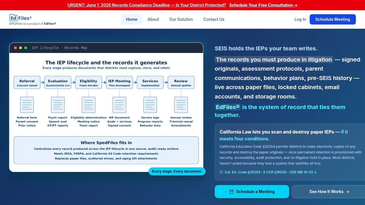 Sped Files Design Special Education Records Manager | SPEDFiles by EdFiles®